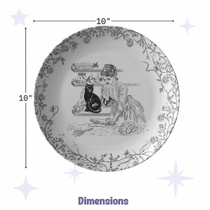Domestic Zombie Baking Brain Pie Plate, Black and White