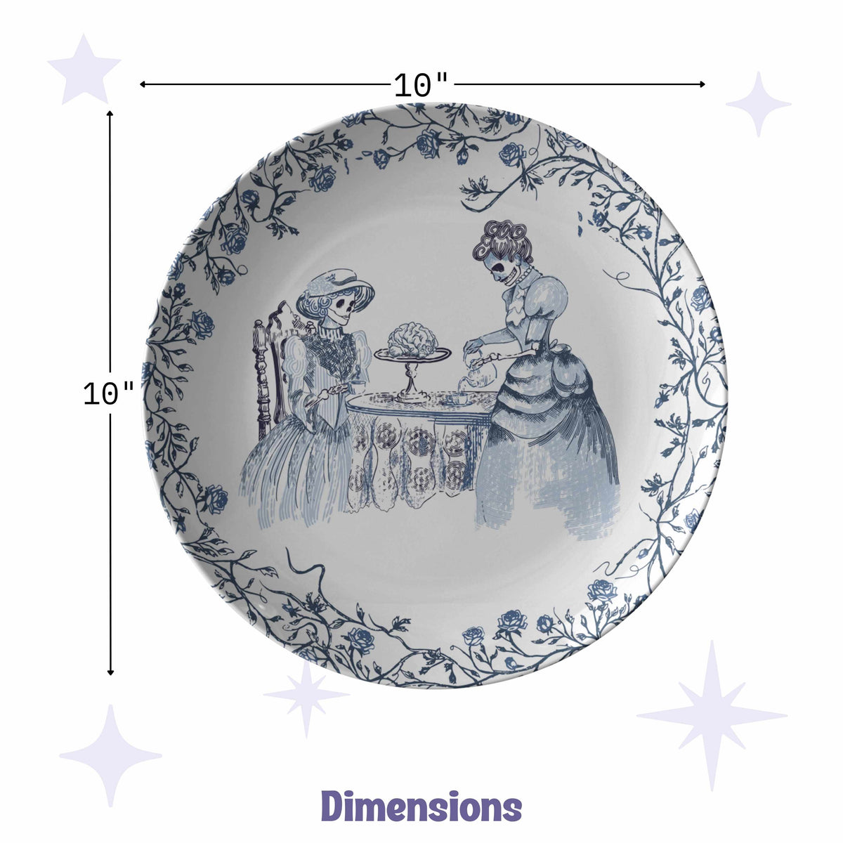 Domestic Zombie Tea Party Plate, Delft