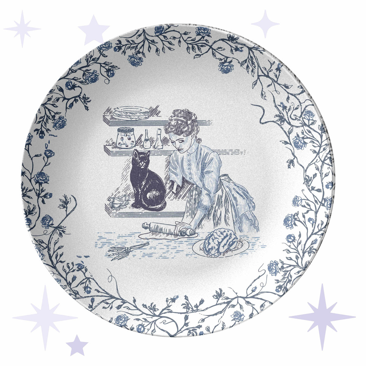 Domestic Zombie Baking Brain Pie Plate, Delft