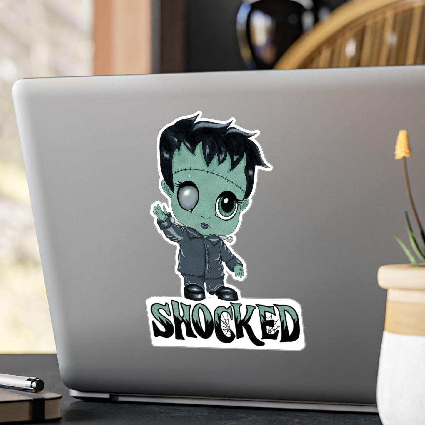 Shocked Little Frankenstein Kiss-Cut Vinyl Sticker