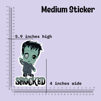 Shocked Little Frankenstein Kiss-Cut Vinyl Sticker