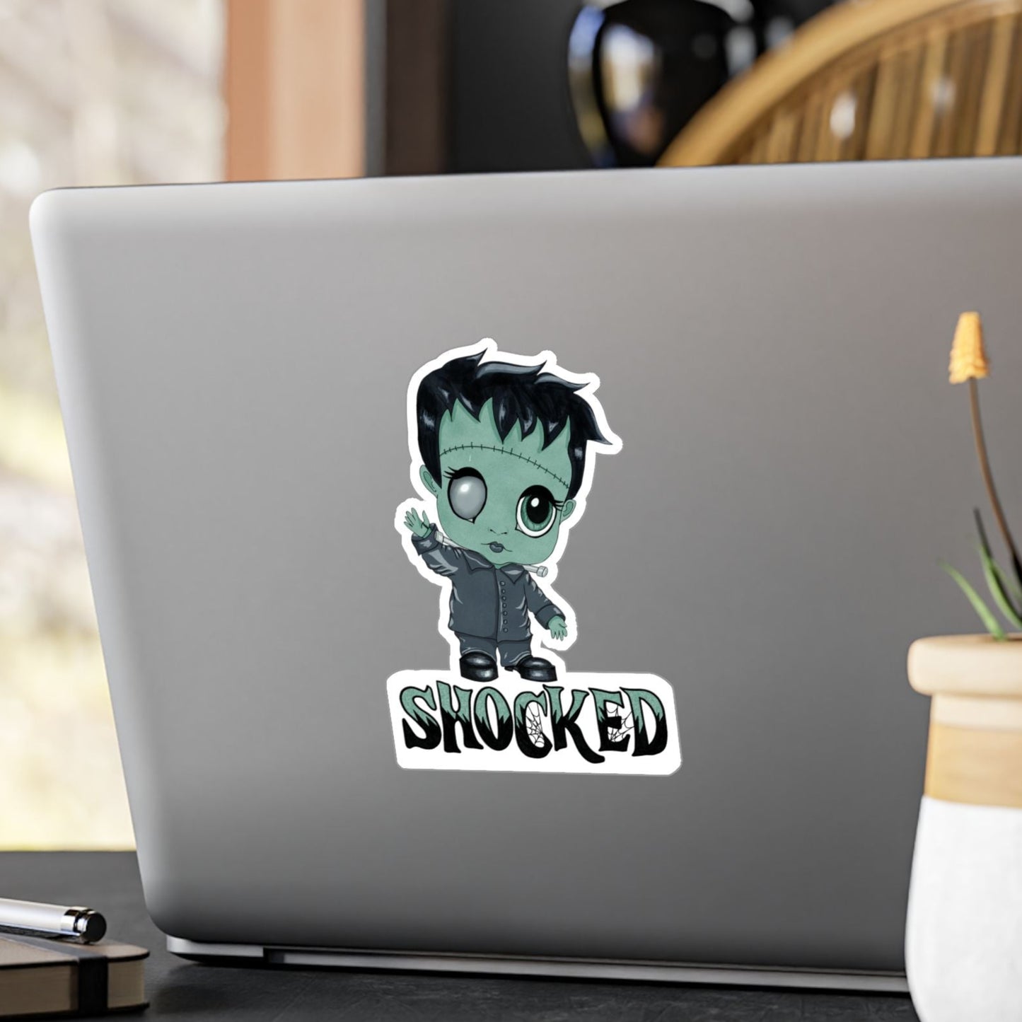 Shocked Little Frankenstein Kiss-Cut Vinyl Sticker