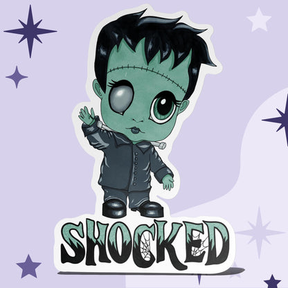 Shocked Little Frankenstein Kiss-Cut Vinyl Sticker