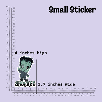 Shocked Little Frankenstein Kiss-Cut Vinyl Sticker