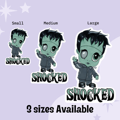 Shocked Little Frankenstein Kiss-Cut Vinyl Sticker
