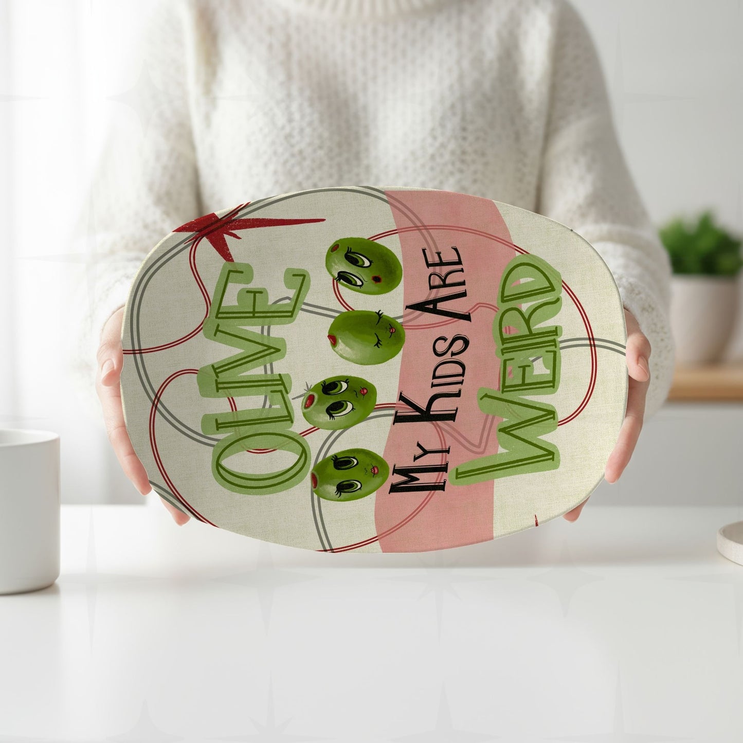 Olive My Kids Are Weird Serving Platter, Funny Mom Gift