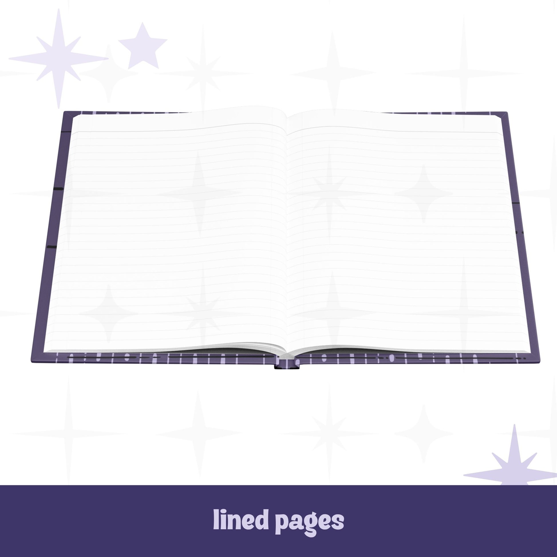 Funny Teams meeting journal open to lined interior pages showing perforated white lined paper