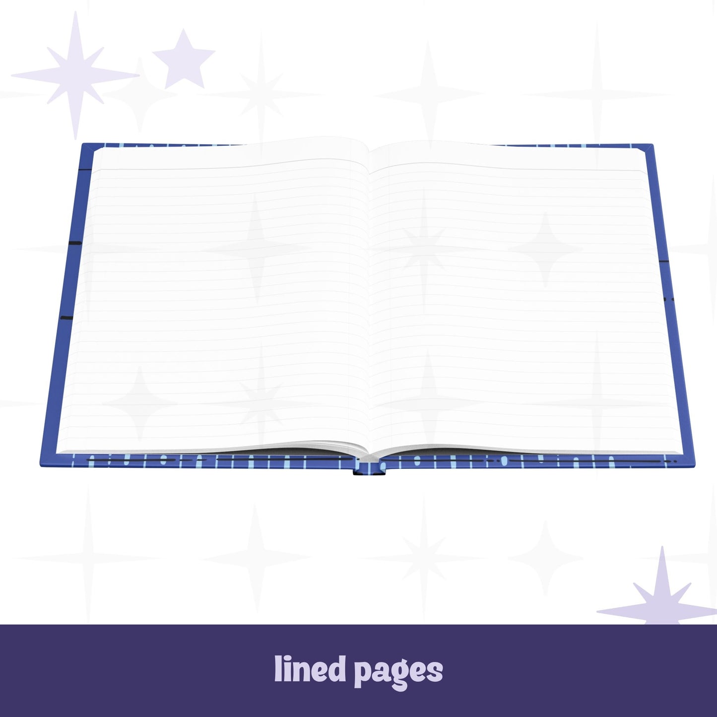 Funny Zoom meeting journal open to lined interior pages showing perforated white lined paper