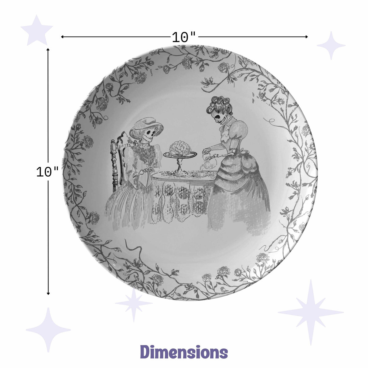 Domestic Zombie Dinnerware Set, Black and White