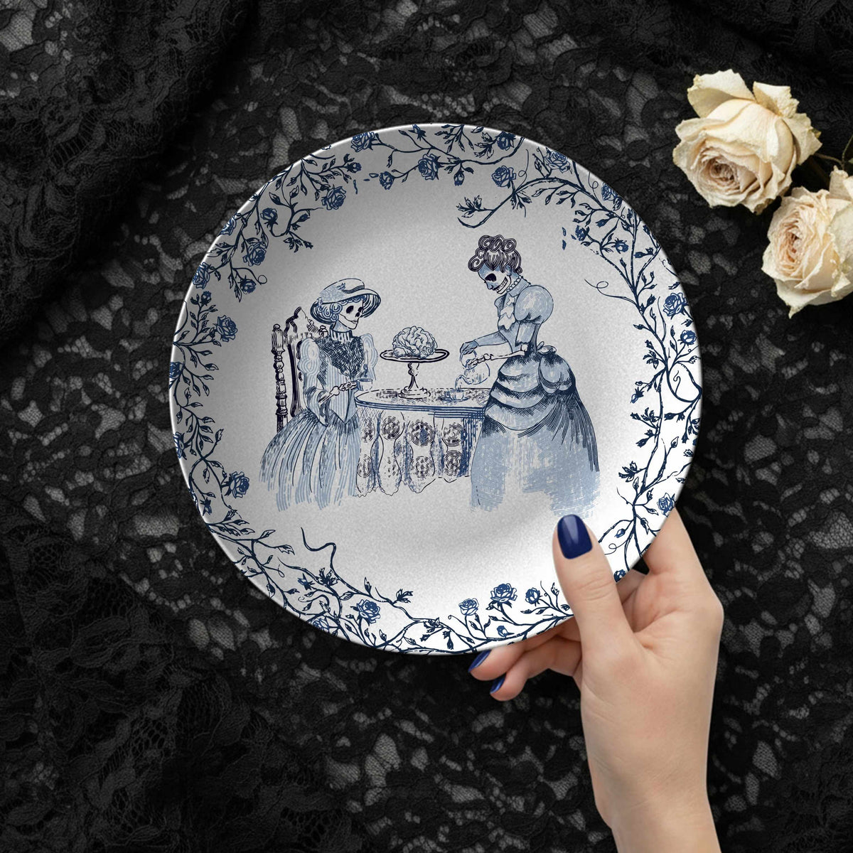 Domestic Zombie Tea Party Plate, Delft