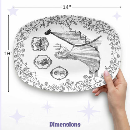 Domestic Zombie Toile Platter, Black and White