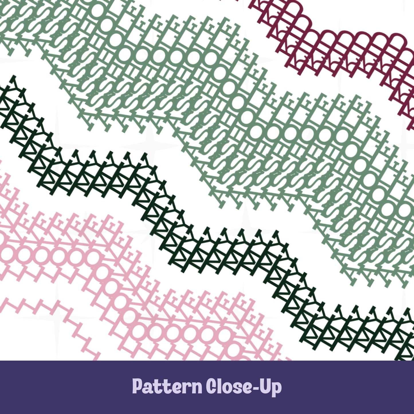 Close-up of the Preppy Stripes pattern on the I Love My Asshole Kid tumbler — sage green and burgundy embroidery-style letterforms visible in the chevron bands