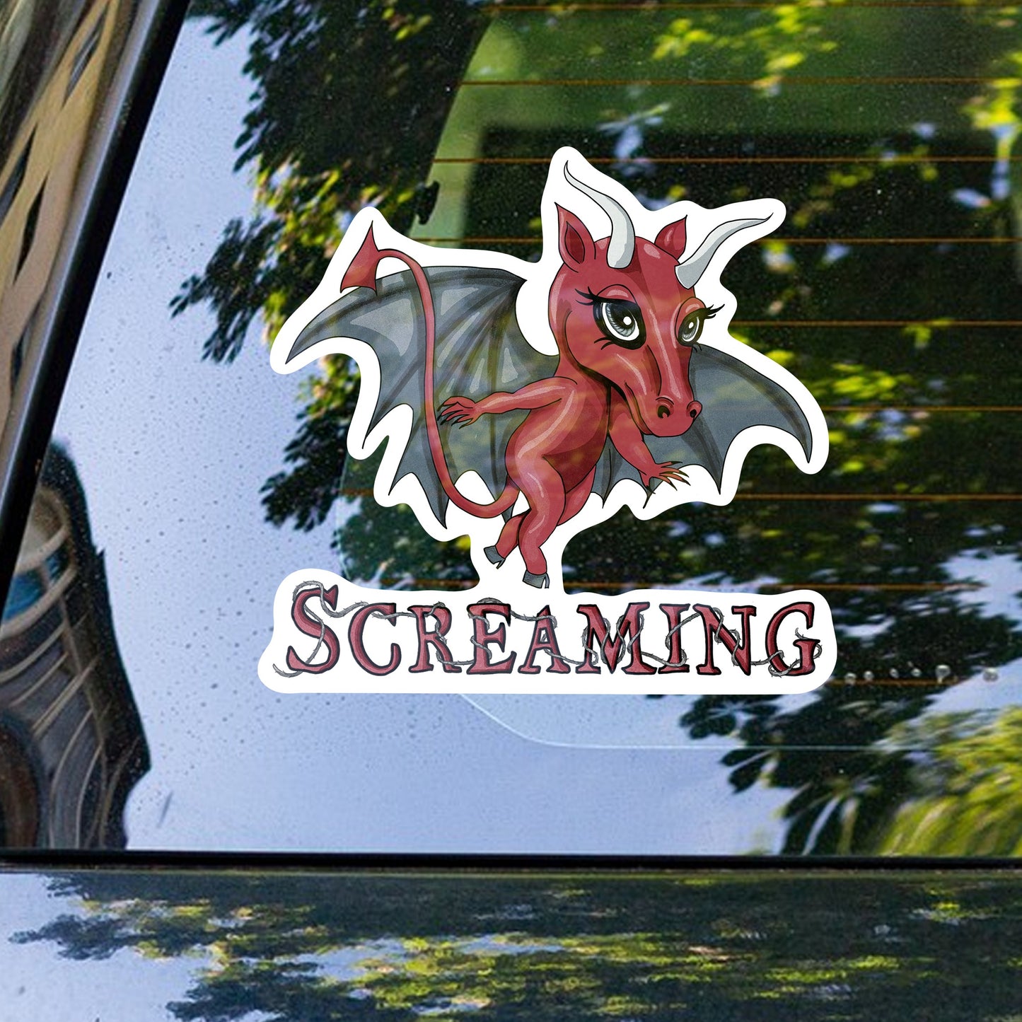 Screaming Little Jersey Devil Kiss-Cut Vinyl Sticker