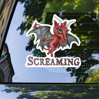 Screaming Little Jersey Devil Kiss-Cut Vinyl Sticker