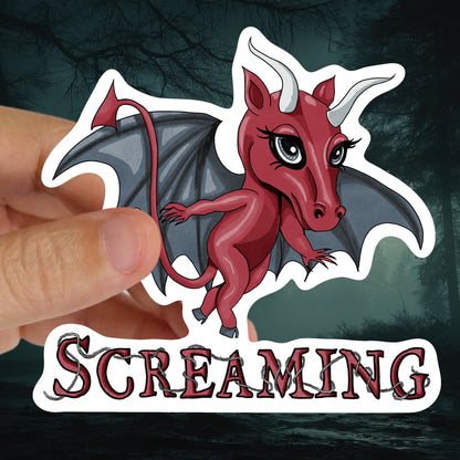 Screaming Little Jersey Devil Kiss-Cut Vinyl Sticker