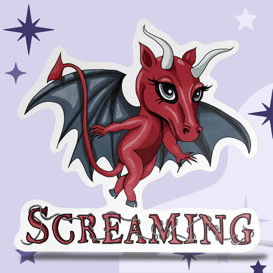 Screaming Little Jersey Devil Kiss-Cut Vinyl Sticker