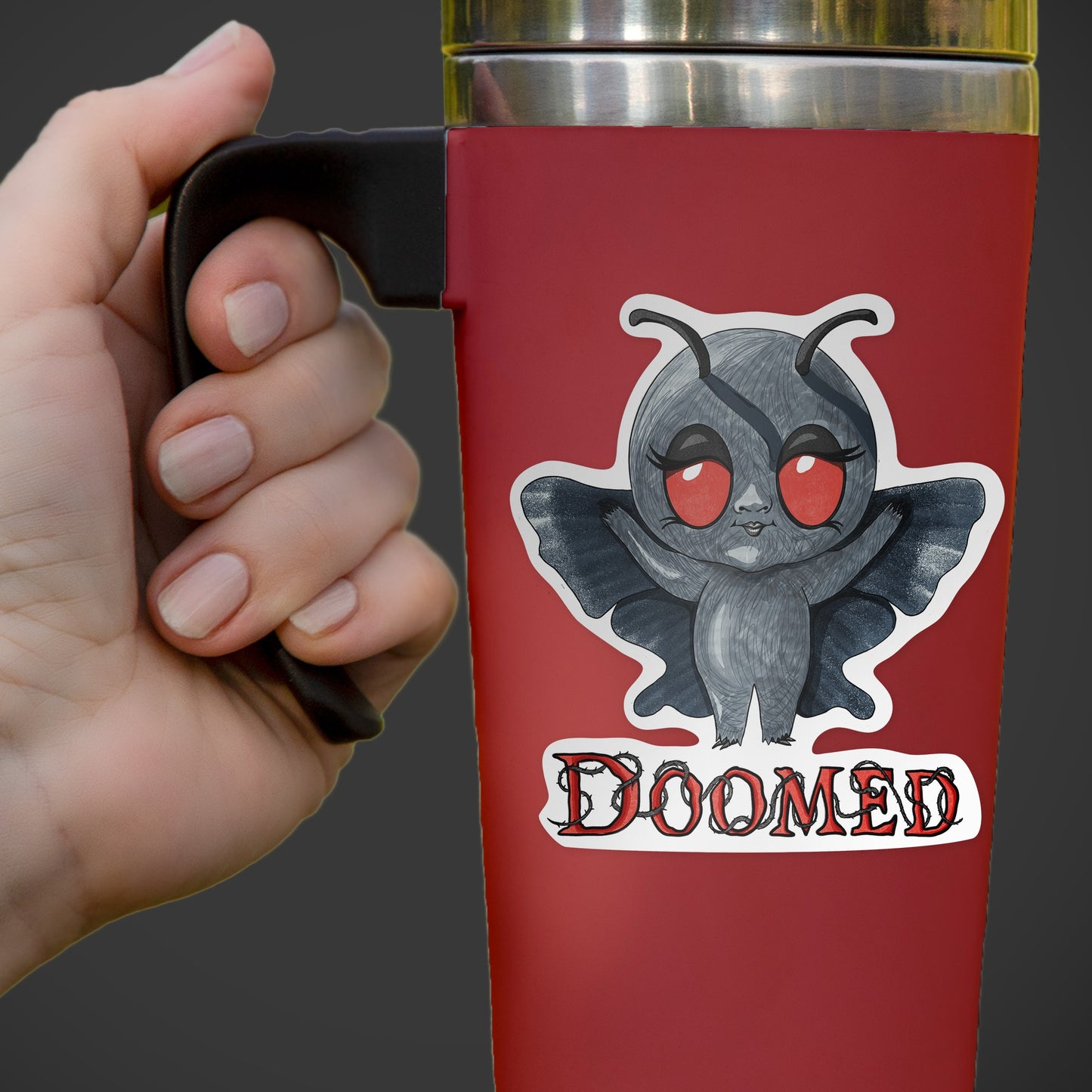 Doomed Little Mothman Kiss-Cut Vinyl Sticker