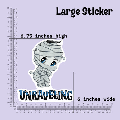Unraveling Little Mummy Kiss-Cut Vinyl Sticker
