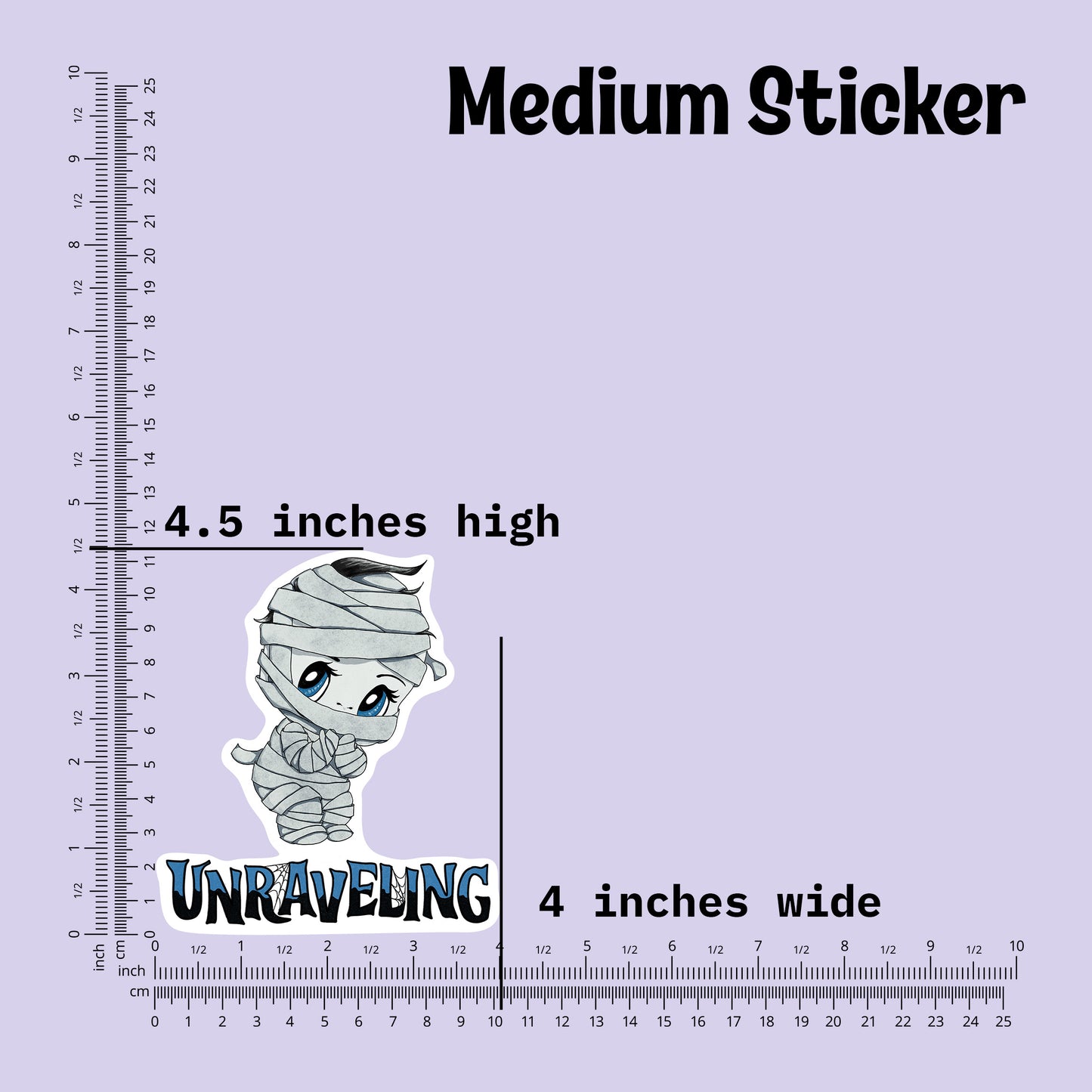 Unraveling Little Mummy Kiss-Cut Vinyl Sticker