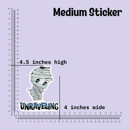 Unraveling Little Mummy Kiss-Cut Vinyl Sticker
