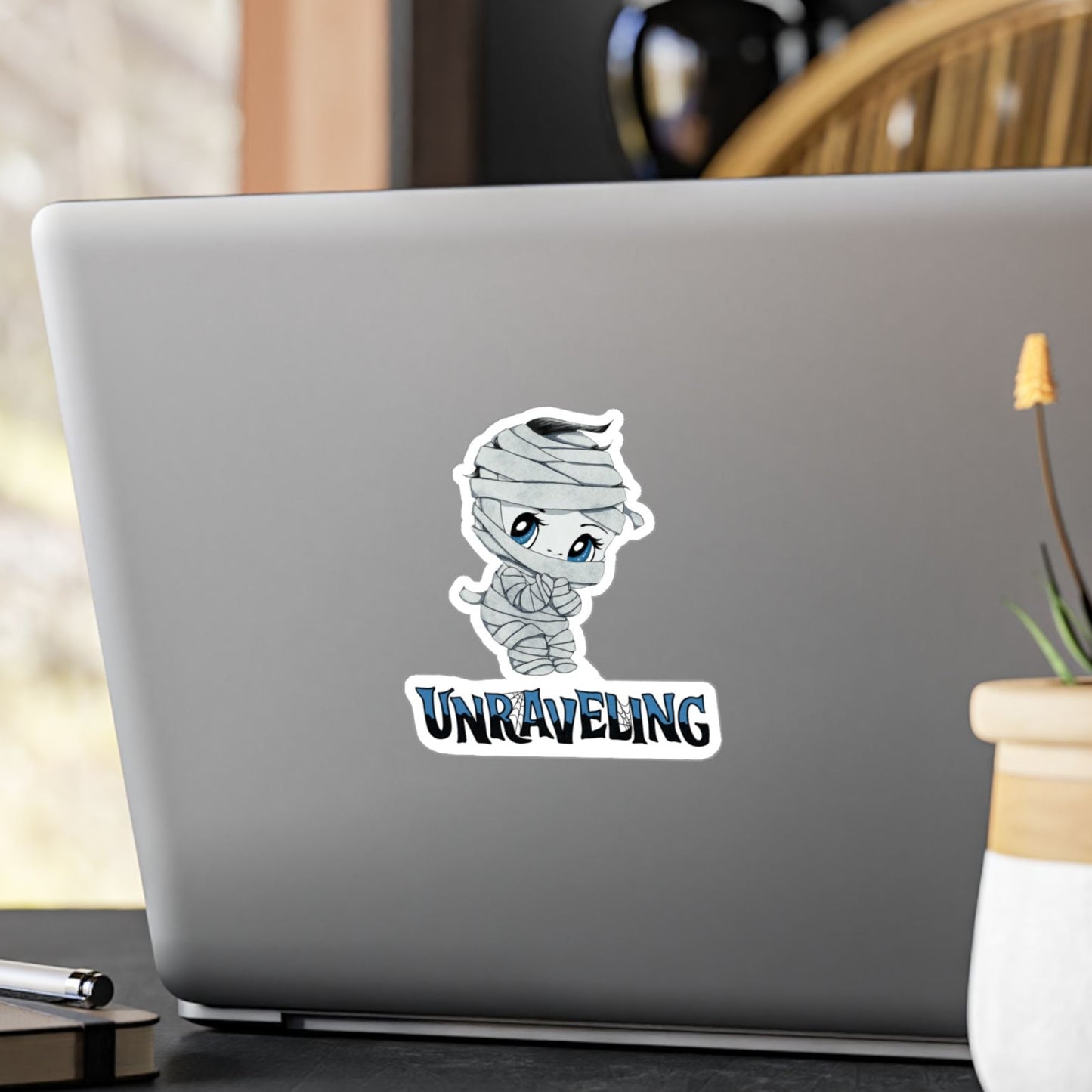 Unraveling Little Mummy Kiss-Cut Vinyl Sticker