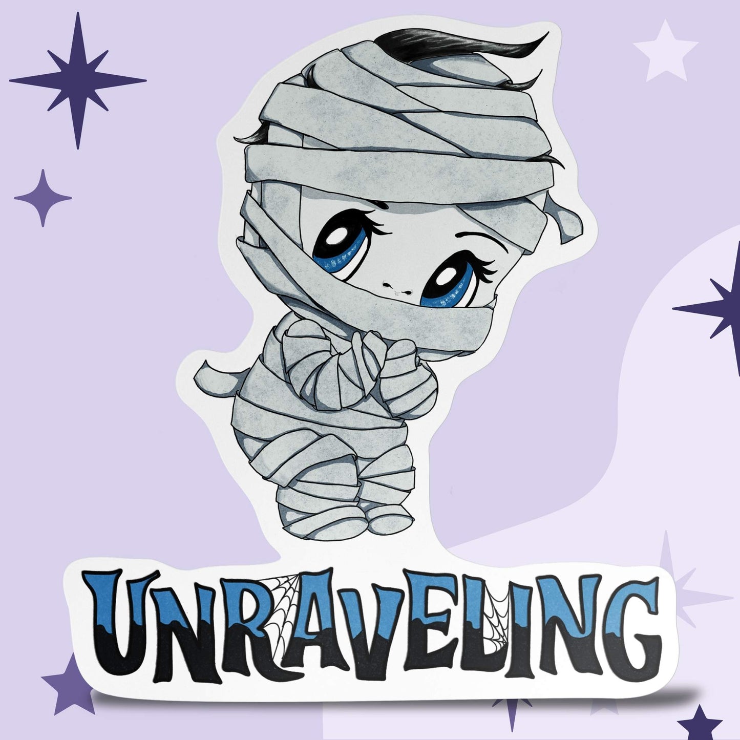 Unraveling Little Mummy Kiss-Cut Vinyl Sticker