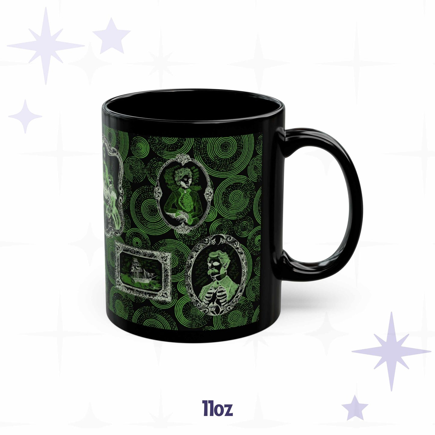 Domestic Zombie Portrait Gallery Mug, Neon Green