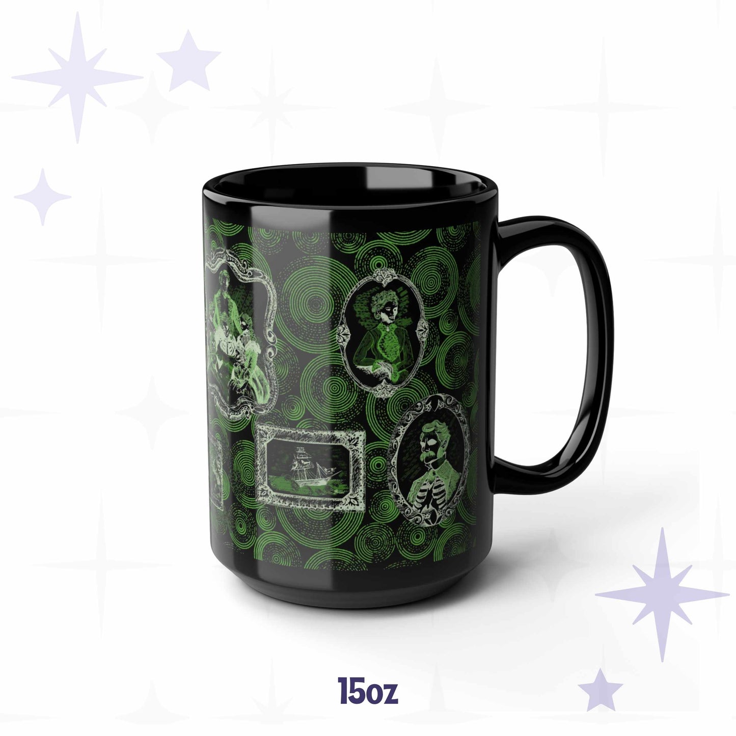 Domestic Zombie Portrait Gallery Mug, Neon Green