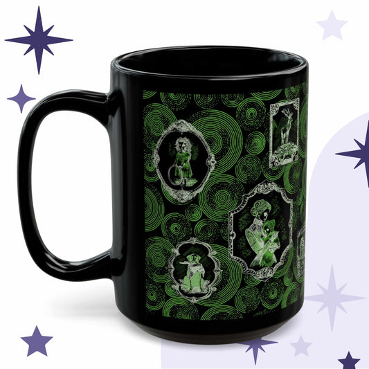 Domestic Zombie Portrait Gallery Mug, Neon Green