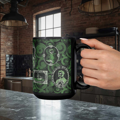 Domestic Zombie Portrait Gallery Mug, Neon Green