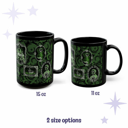 Domestic Zombie Portrait Gallery Mug, Neon Green