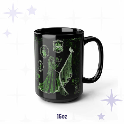 Domestic Zombie Toile Mug, Neon Green