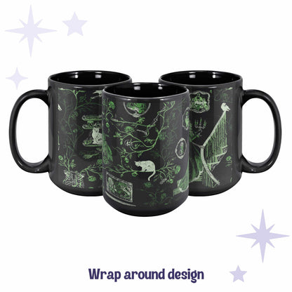 Domestic Zombie Toile Mug, Neon Green