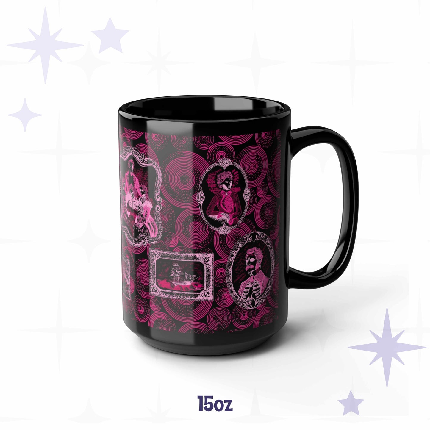 Domestic Zombie Portrait Gallery Mug, Neon Pink