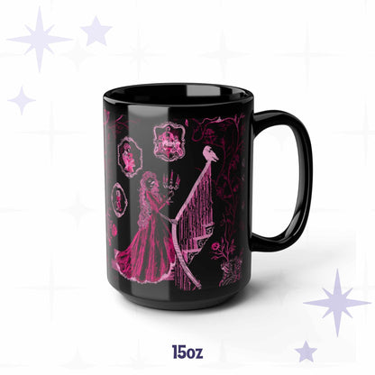 Domestic Zombie Toile Mug, Neon Pink