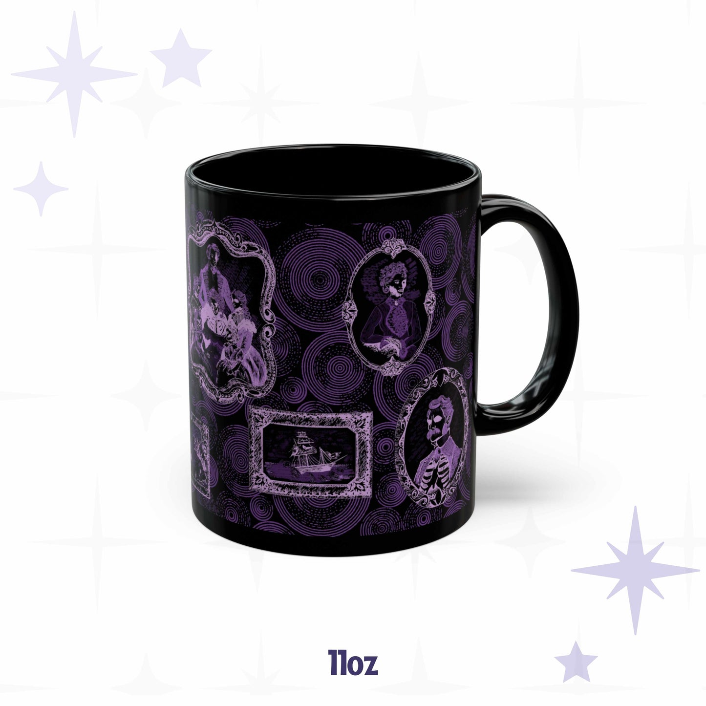 Domestic Zombie Portrait Gallery Mug, Neon Purple