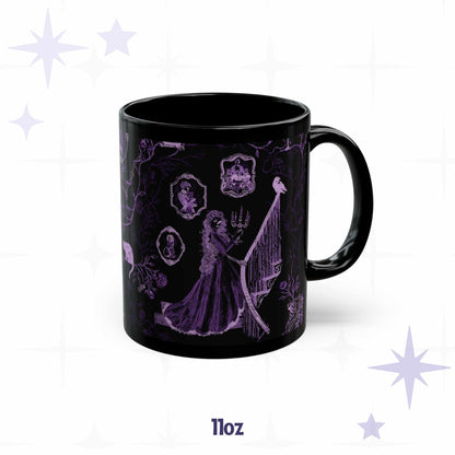 Domestic Zombie Toile Mug, Neon Purple
