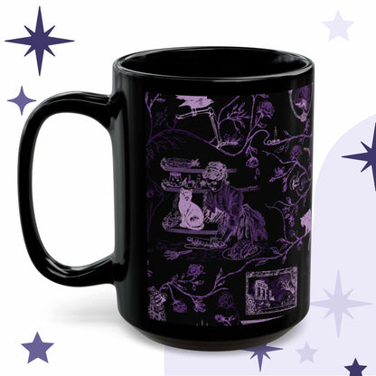 Domestic Zombie Toile Mug, Neon Purple