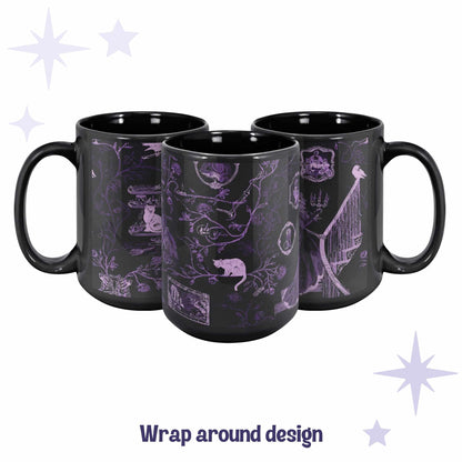 Domestic Zombie Toile Mug, Neon Purple