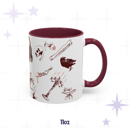 Domestic Zombie Icons Mug, Oxblood