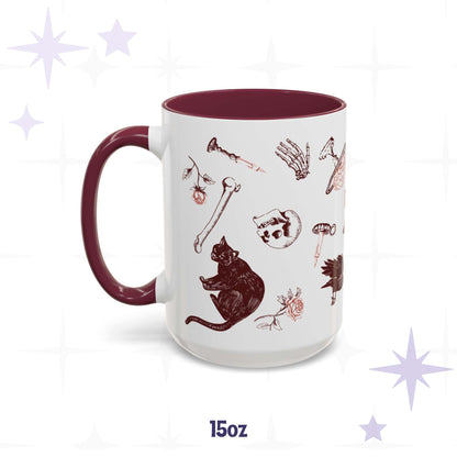 Domestic Zombie Icons Mug, Oxblood
