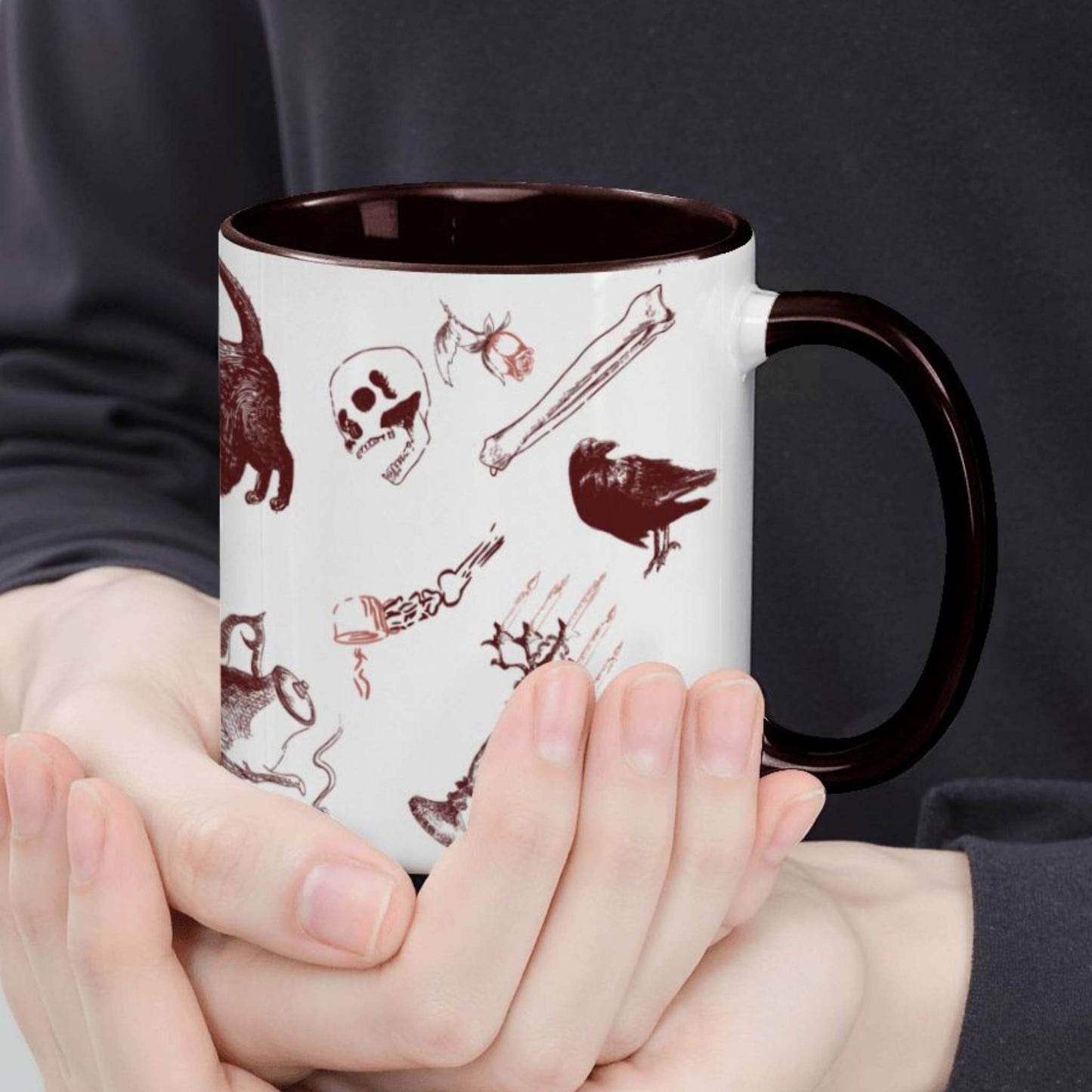 Domestic Zombie Icons Mug, Oxblood