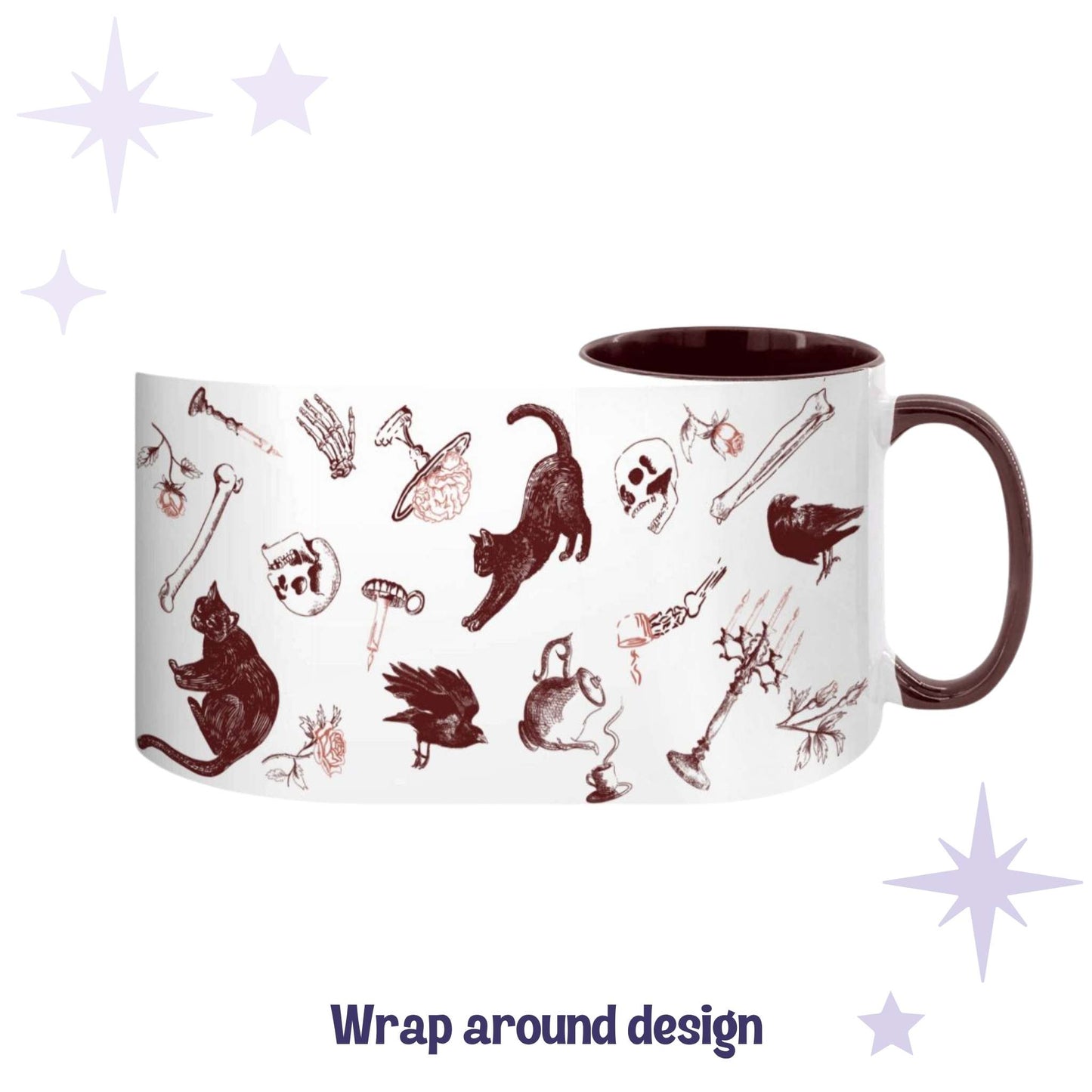 Domestic Zombie Icons Mug, Oxblood