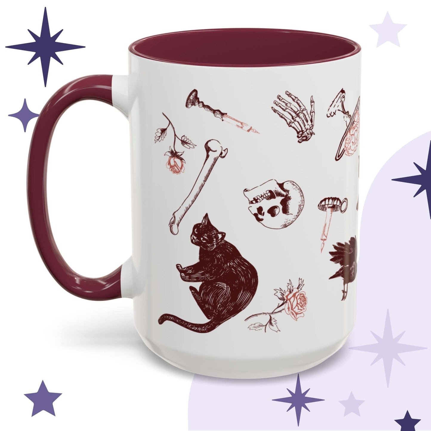 Domestic Zombie Icons Mug, Oxblood