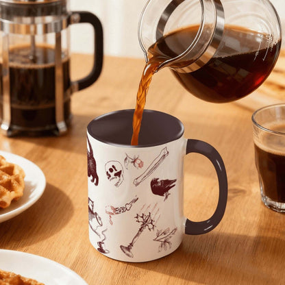Domestic Zombie Icons Mug, Oxblood