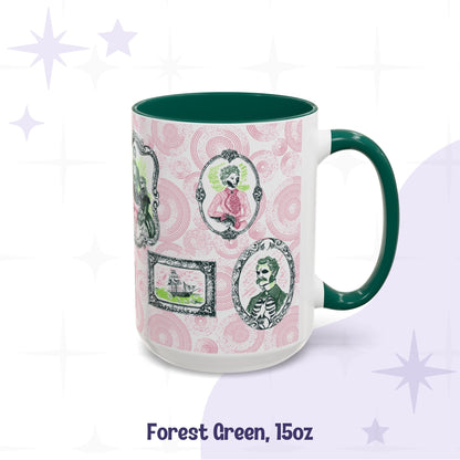 Domestic Zombie Portrait Gallery Mug, Pink and Green