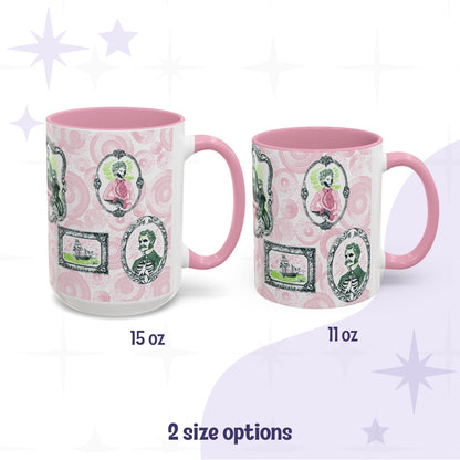 Domestic Zombie Portrait Gallery Mug, Pink and Green
