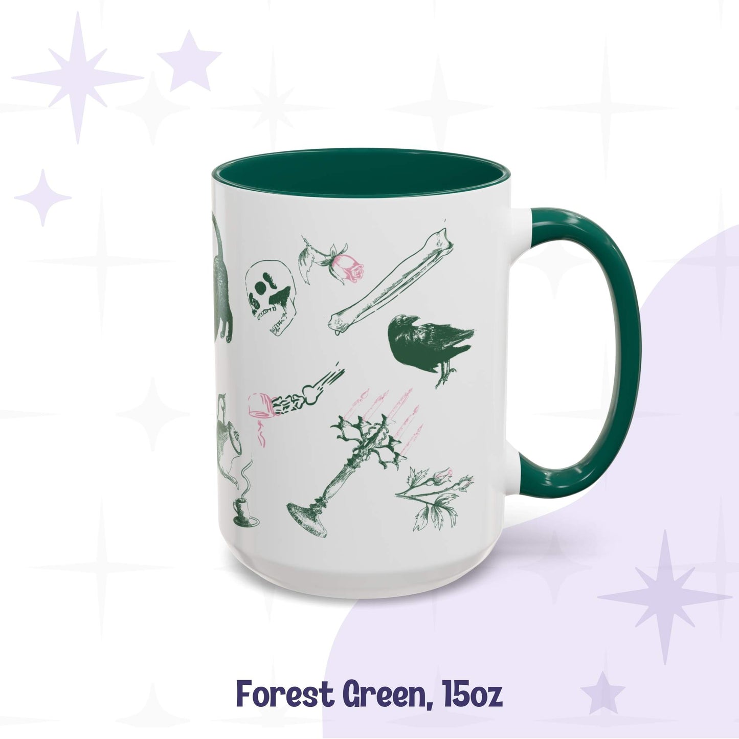 Domestic Zombie Icons Mug, Pink and Green