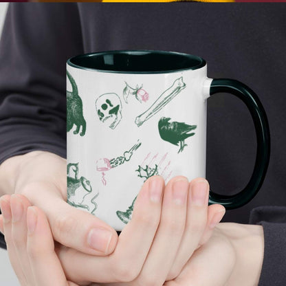 Domestic Zombie Icons Mug, Pink and Green