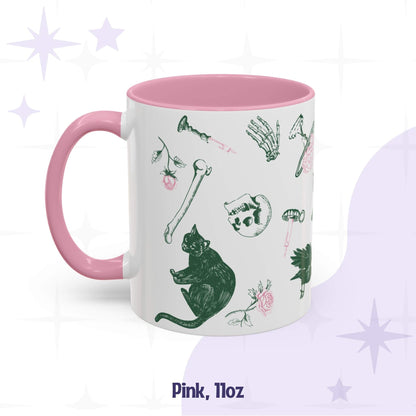 Domestic Zombie Icons Mug, Pink and Green